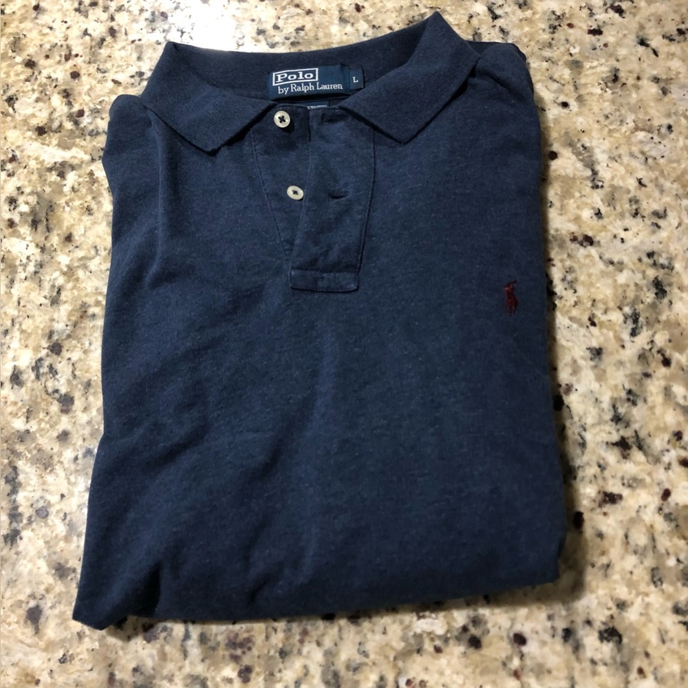 Ralph Lauren Navy Polo with Burgundy Pony Logo